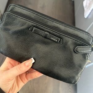 Coach Black Leather Wristlet